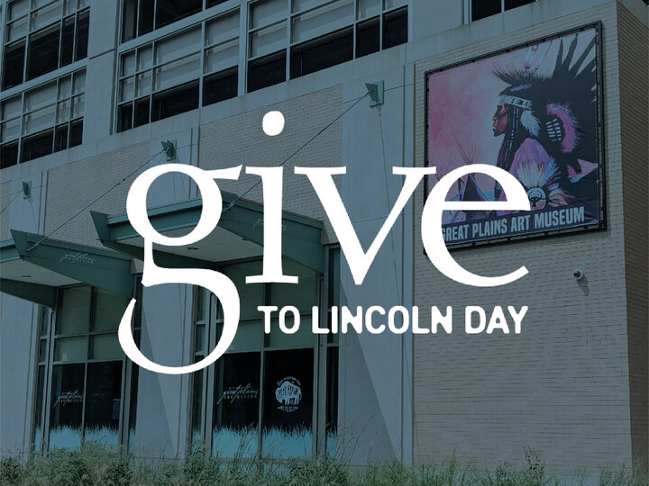 Give to Lincoln Day text over museum entrance