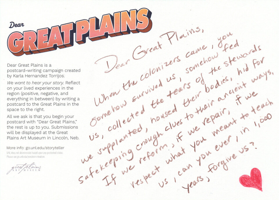 Dear Great Plains postcard