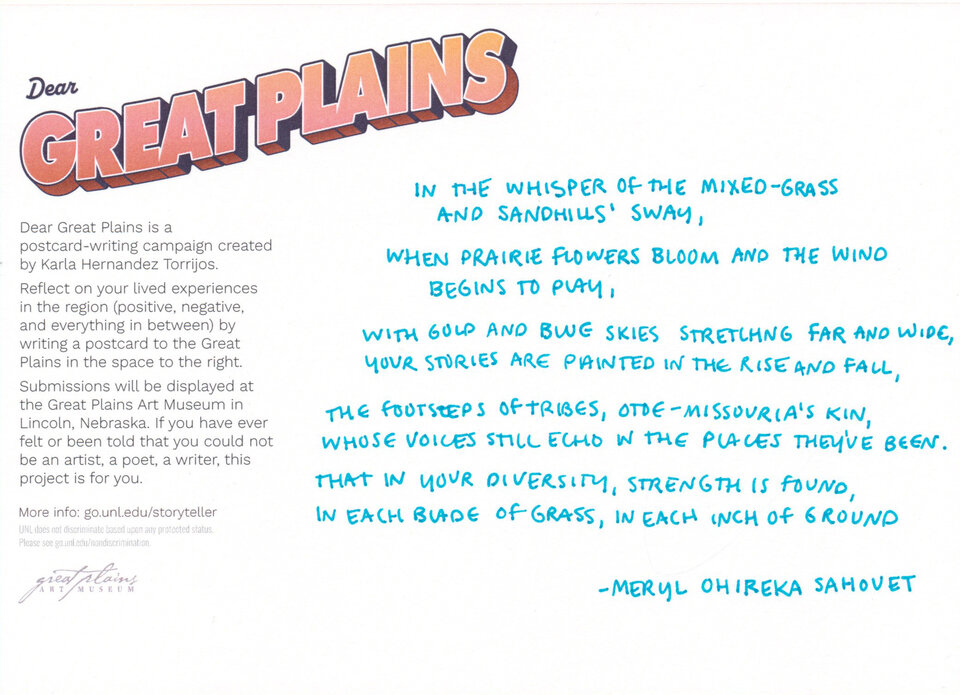 Dear Great Plains postcard