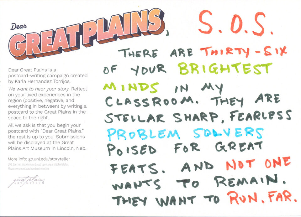 Dear Great Plains postcard