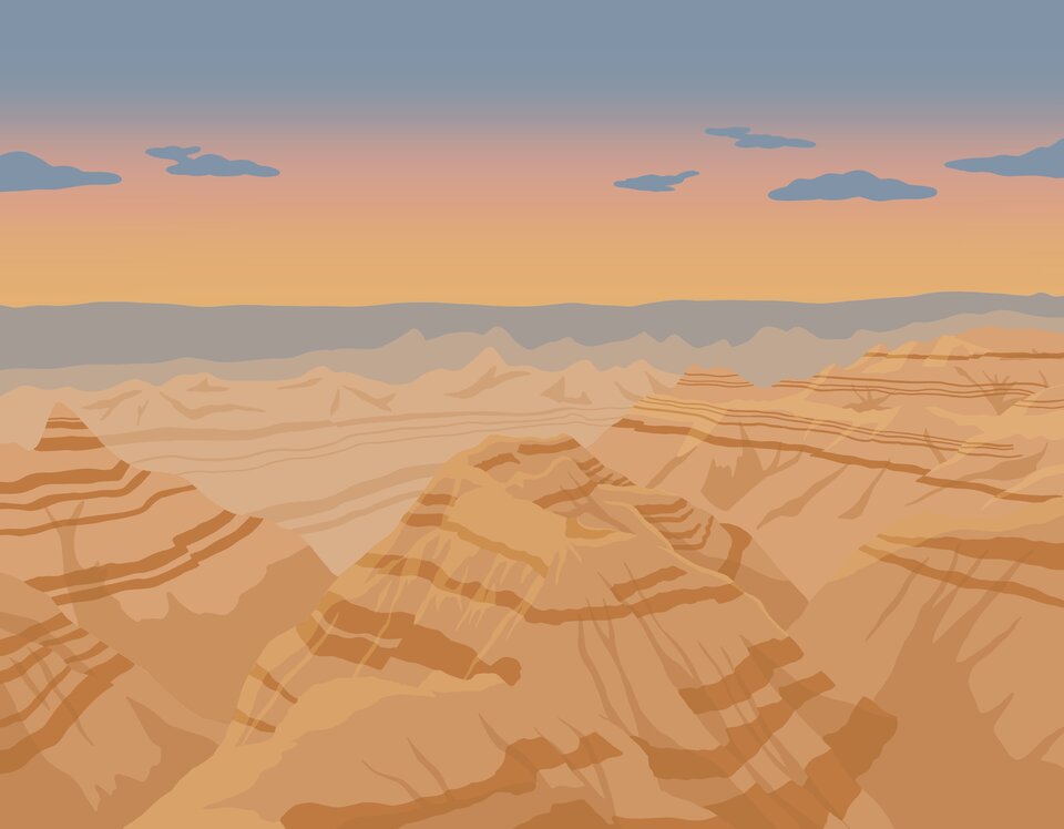Dear Great Plains Badlands postcard